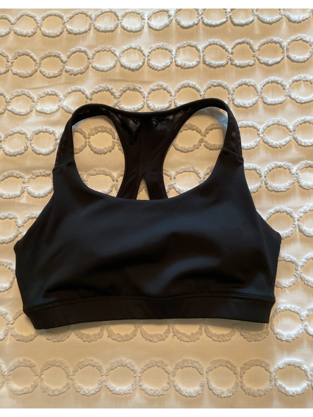 Athleta Black Mesh Racerback Sports Bra